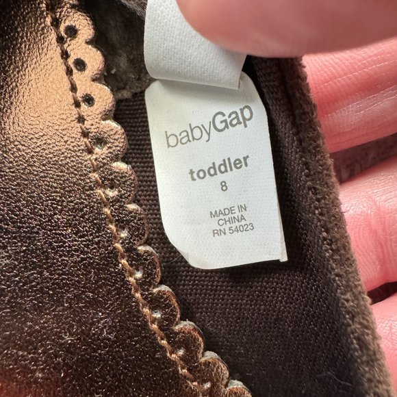 Like NEW Baby Gap Brown Suede Ballet Flats with Flower Accent Sz Toddler 8 - Picture 5 of 6